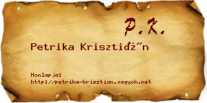 Petrika Krisztián névjegykártya